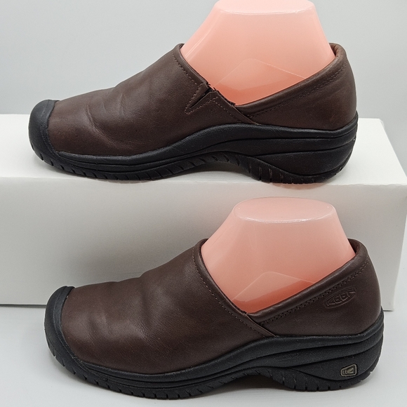Keen oil & slip resistant non-marking brown leather clog size 7.5 - Picture 8 of 16
